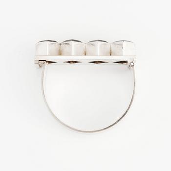 Sigurd Persson, armring, Stockholm 1963, sterling silver, delvis förgyllt och rökcitrin, smed Peter Schmitt.