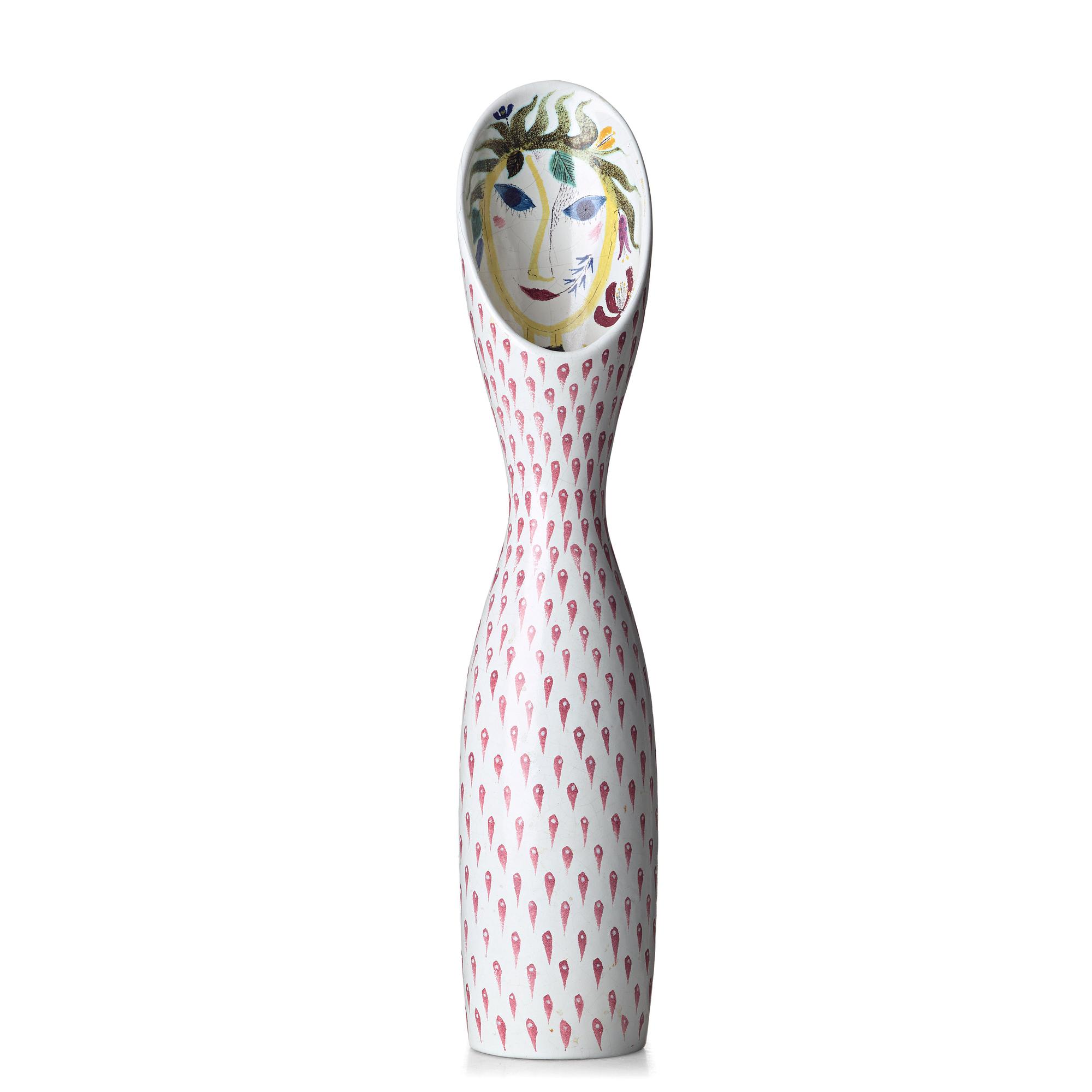Stig Lindberg, a faience vase, Gustavsberg studio; Sweden 1951.