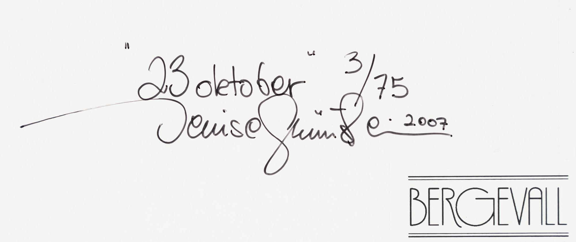 Denise Grünstein, "23 oktober", 2007.