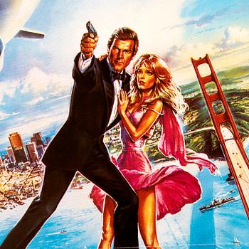 Filmaffisch James Bond "Levande måltavla (A view to a kill)" Uddeholm offset 1985.