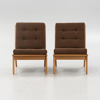 Karl Erik Ekselius, probably. A pair of oak easy chairs, JOC, Vetlanda, 1960's.