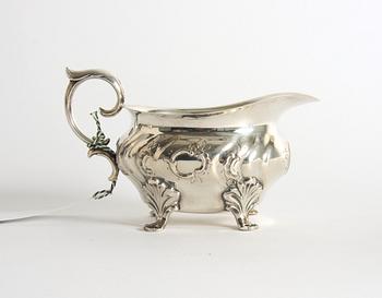 KAFFESERVIS, 3 delar, silver, rokokostil, C.G.H 1951-51.