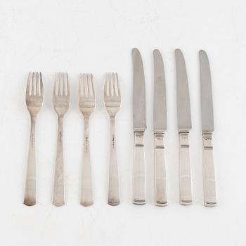 A Swedish Silver Cutlery, Jacob Ängman, 'Rosenholm', GAB (24 pieces).