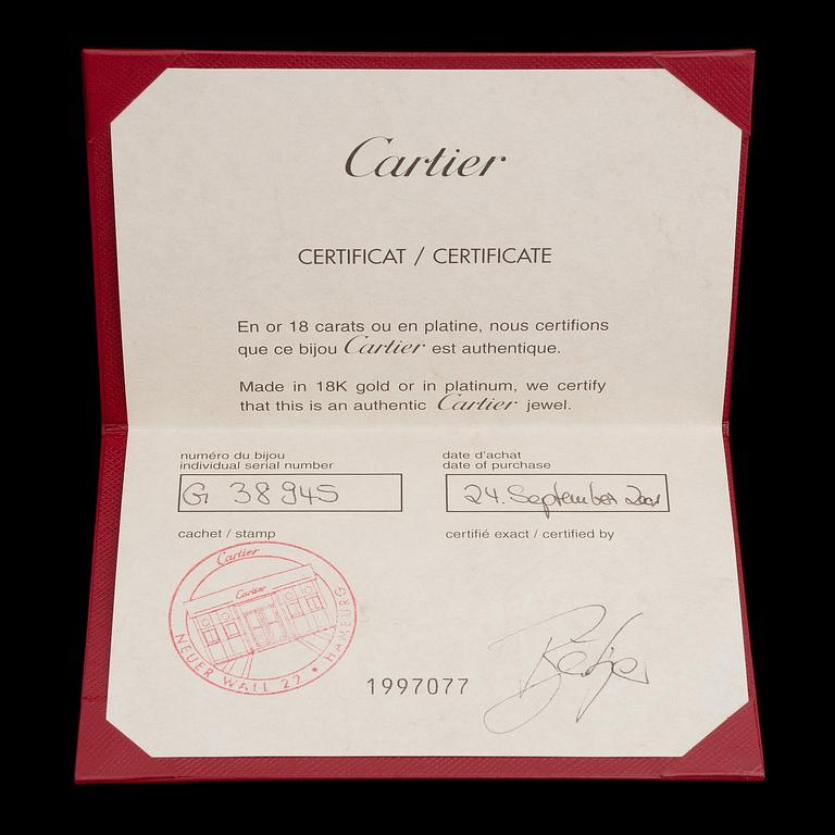 A BRACELET, Cartier LOVE, 18K white gold, six brilliant cut  diamonds.