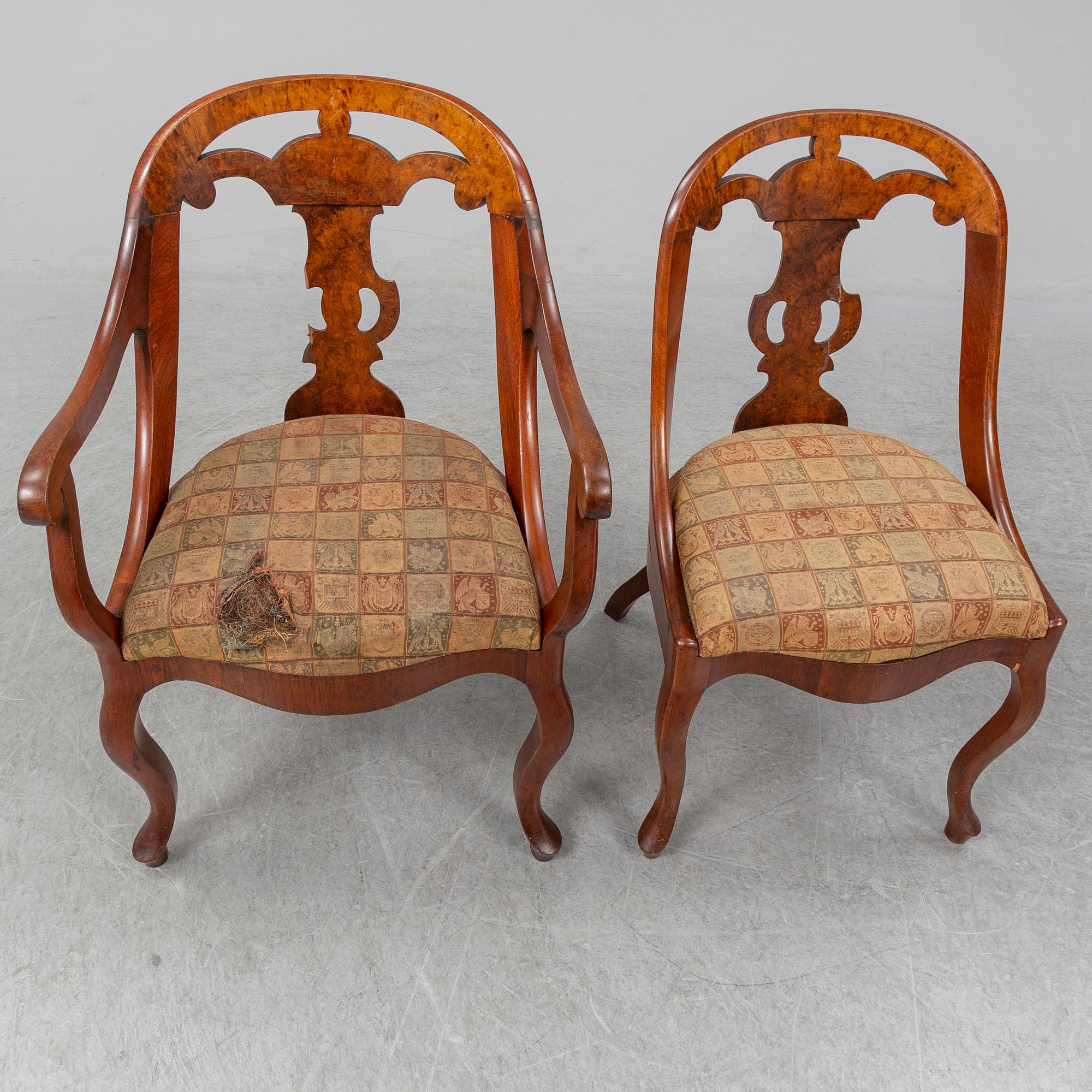 A set of seven 19th century chairs.