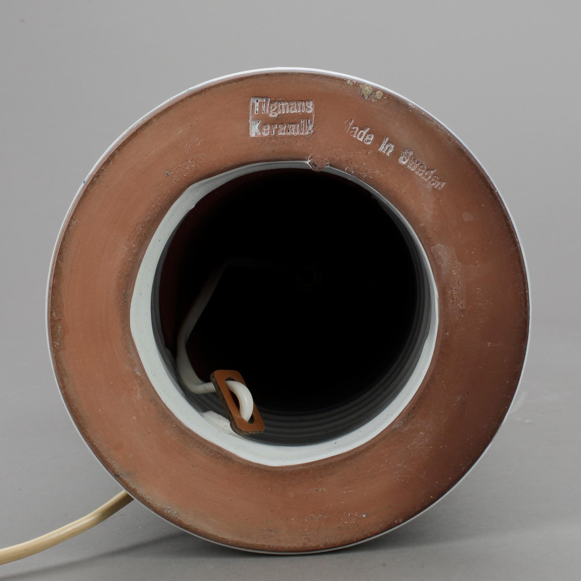 BORDSLAMPA, keramik, Tilgmans, 1950/60-tal.