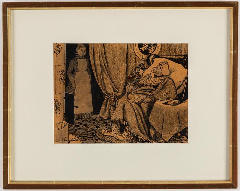 ALBERT ENGSTRÖM, ink drawings, 13, signed.