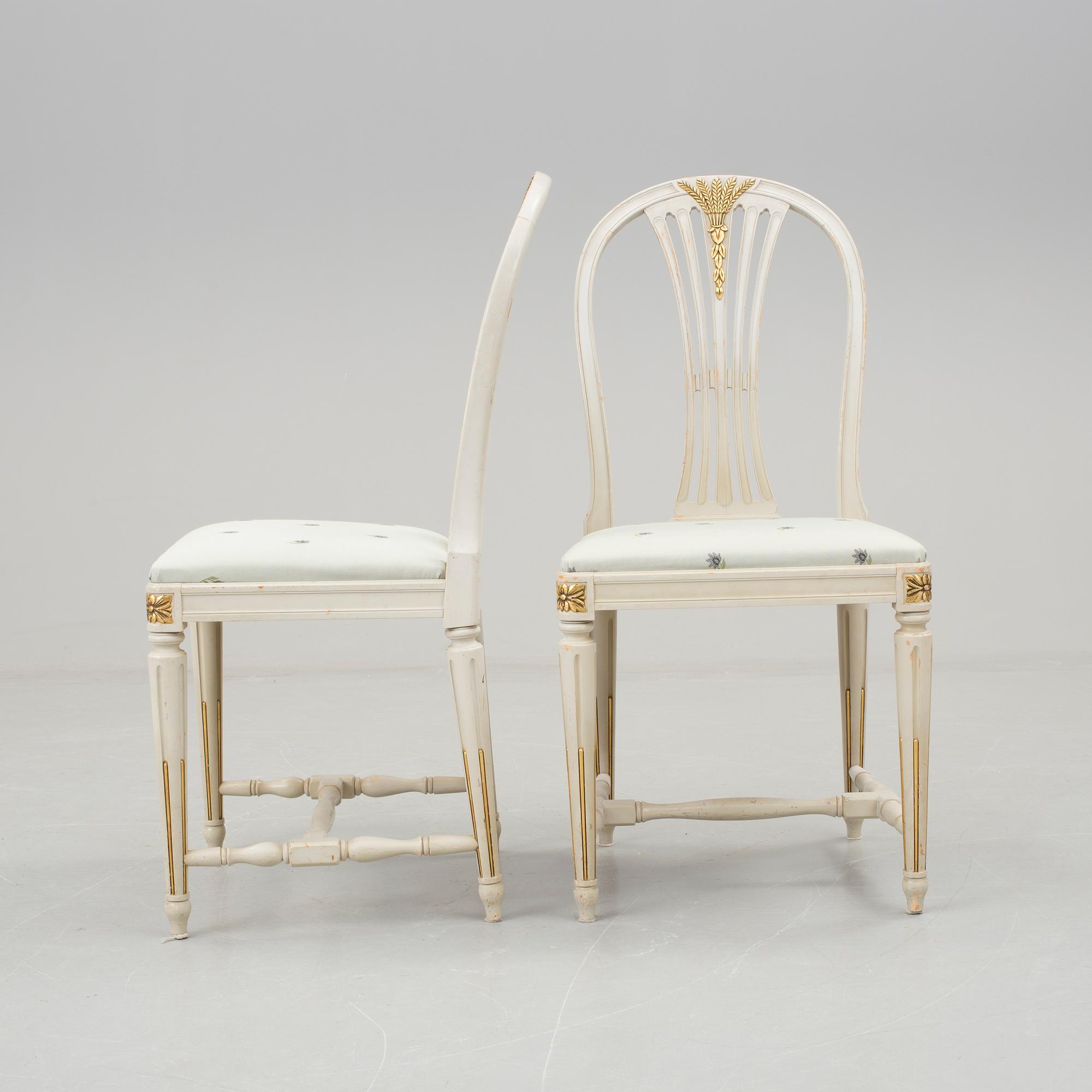 STOLAR, 4 st, "Axet", gustaviansk stil, Bodafors, 1900-talets andra hälft.