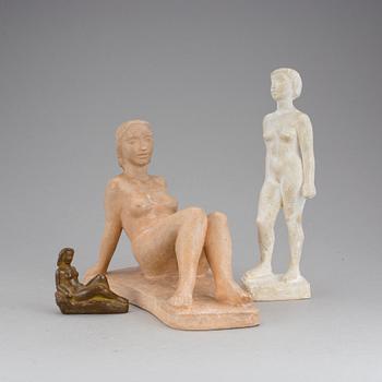 DAVID WRETLING, skulpturer 3 st, varav två numrerade 6/10 och 7/25.