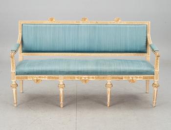 SALONGSGRUPP, 9 delar, gustaviansk stil, 1900-talets början.