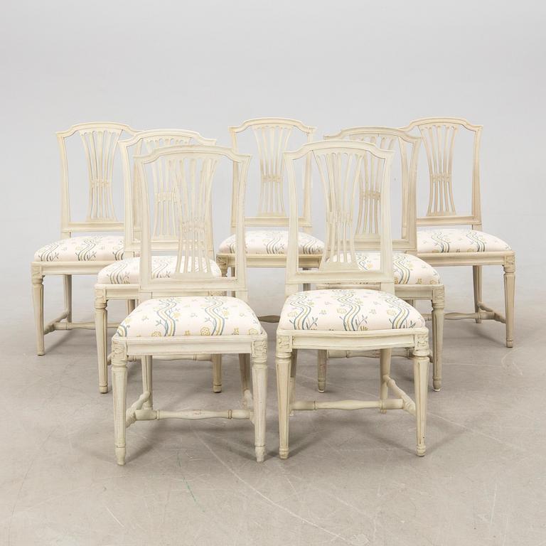 Chairs 7 pcs Gustavian Stockholm works signed Johan Hammarström (master in Stockholm 1794-1812).