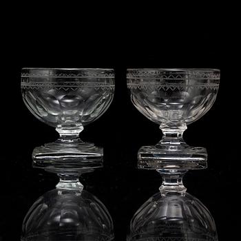 Starkvinsglas, 7 st, 1900-tal. Louis XVI-stil.