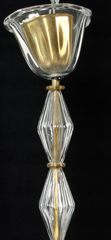TAKLAMPA, Orrefors, 1900-tal. H 75.