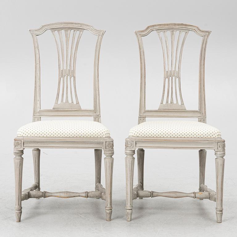 A pair of Gustavian style chairs, early 20th Century.