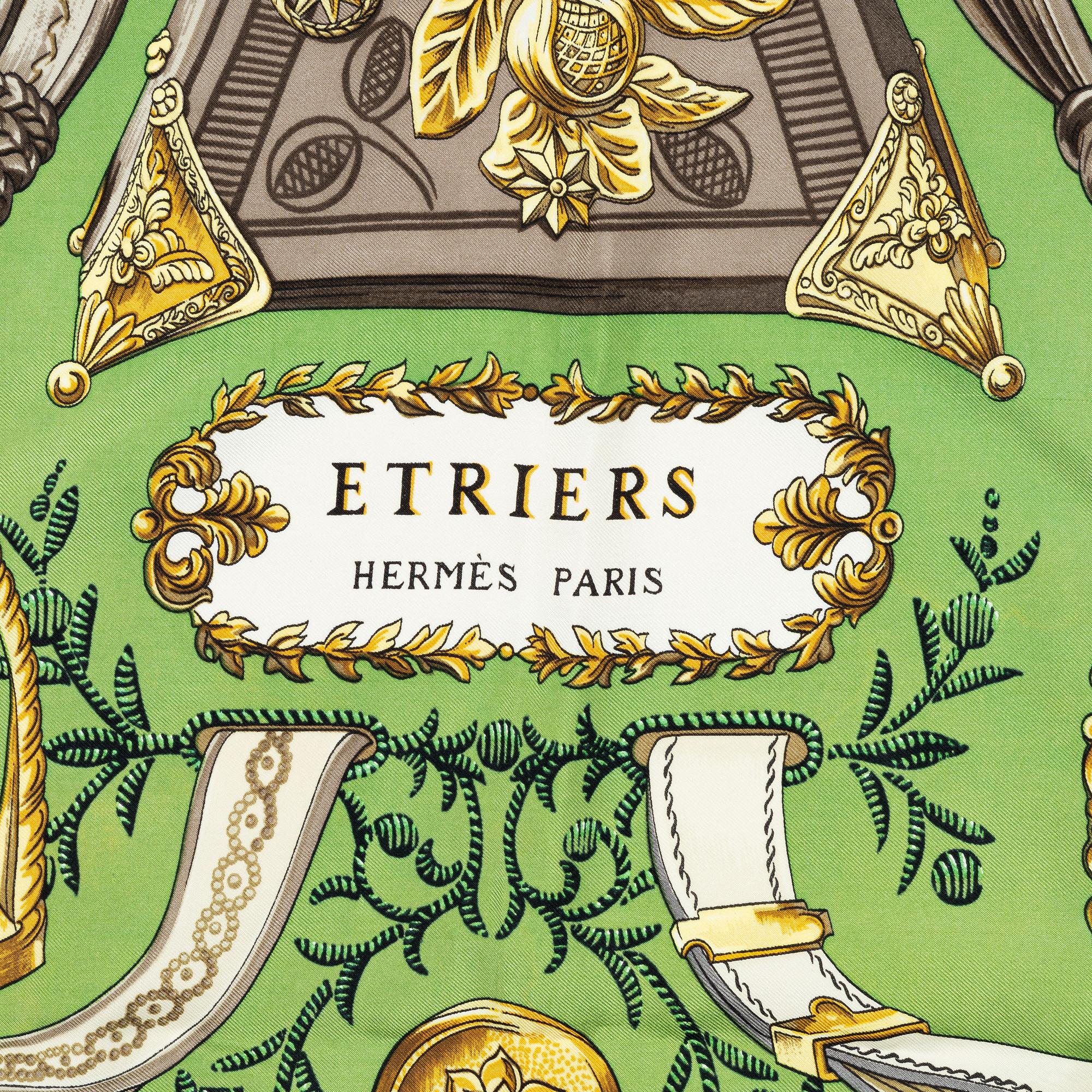 Hermès, two scarves "Nefs d'Or" and "Etriers".