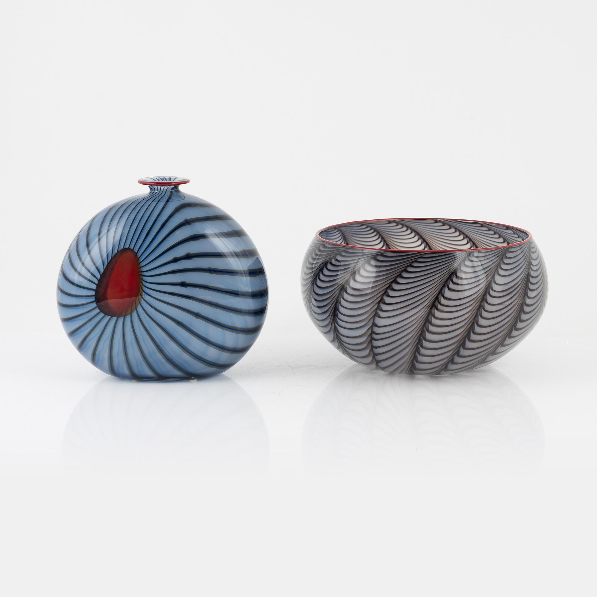 Sven-Åke Carlsson, Transjö, bowl and glass. Unique.