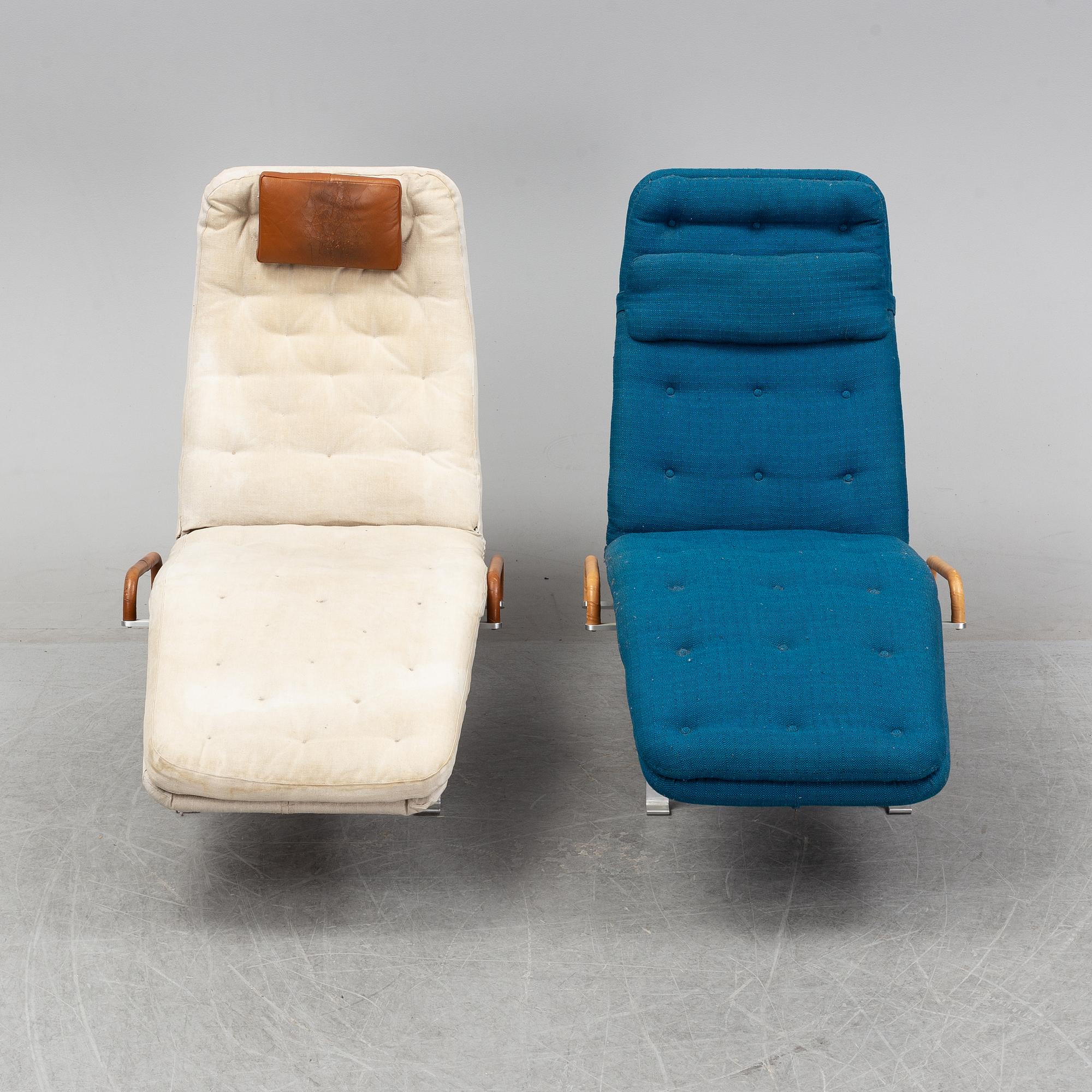 Dux design office, a pair of 'Fenix' lounge chairs, Dux AB, 1967-68.