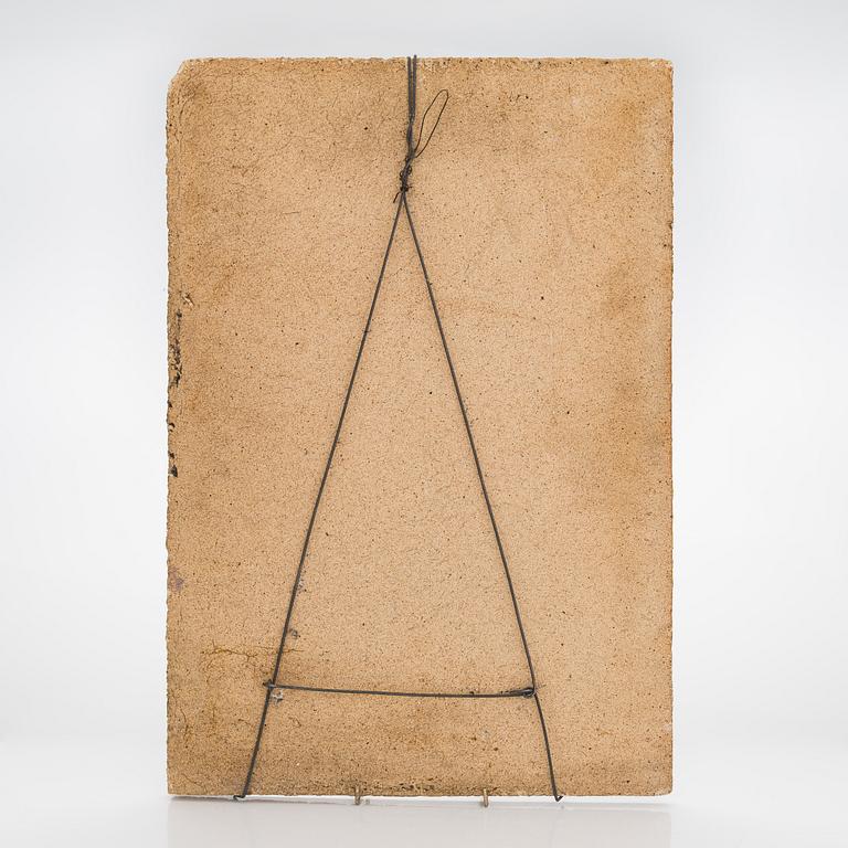 Birger Kaipiainen, reliefi, kivitavaraa, signeerattu Kaipiainen.