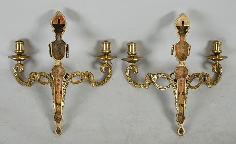 VÄGGAPPLIQUER, 1 par, gustaviansk stil, 1900-talets andra hälft.