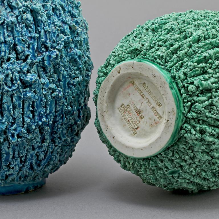 VASER, 3 st, chamotterat stengods, Gunnar Nylund, Rörstrand, 1900-tal.