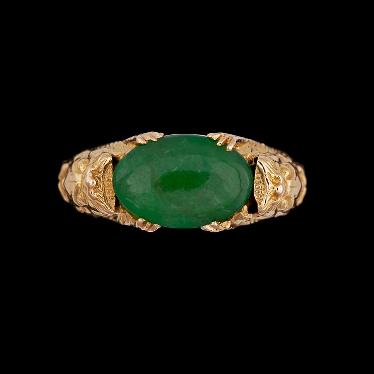 A Chinese jade ring.