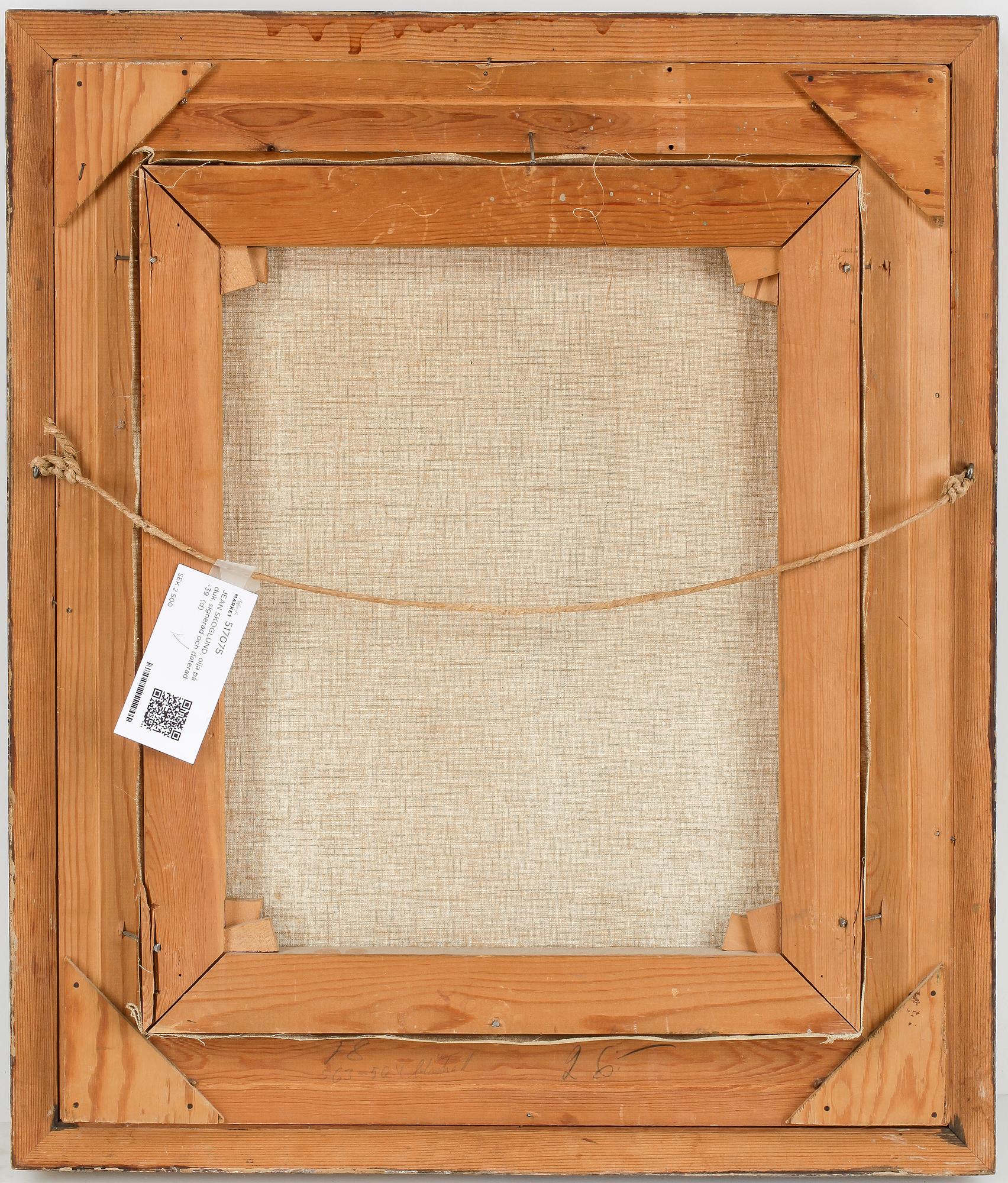 JEAN SKOGLUND, olja på duk, signerad och daterad -39.