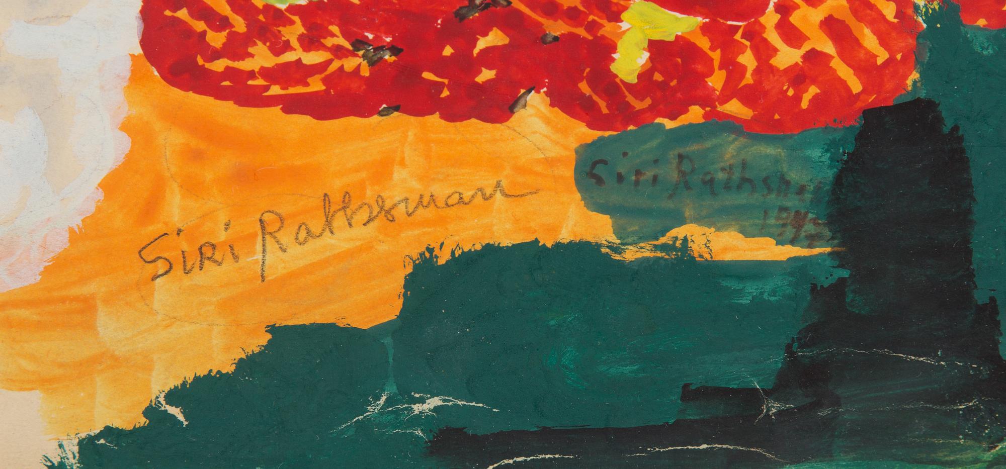 SIRI RATHSMAN, blandteknik på papper, signerad och daterad 1947.