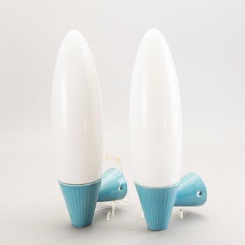 Gunnar Nylund, wall lamps, a pair, for Ifö, 1960s.