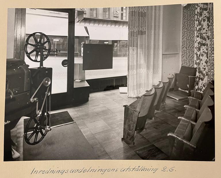 Bertil Brisborg, & Olle Elmgren, a wall lamp, custom made for the cinema "Forellen" in Luleå, Nordiska Kompaniet, circa 1951.