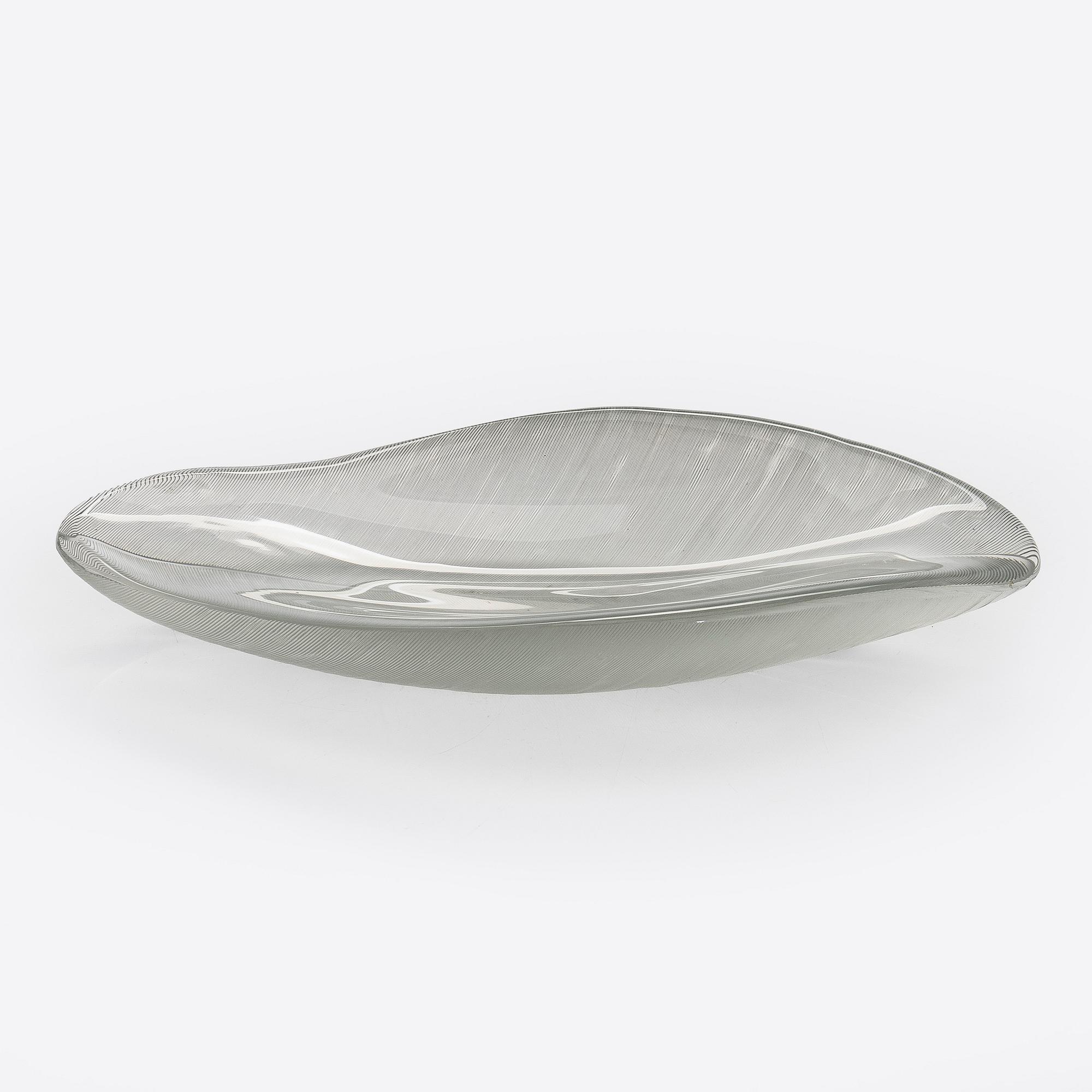 Tapio Wirkkala, konstglas, "Fjäder", signerad Tapio Wirkkala Iittala -54.