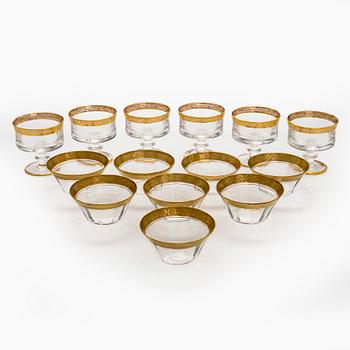 Jälkiruokamaljoja, 14 kpl, lasia, 1900-luku.