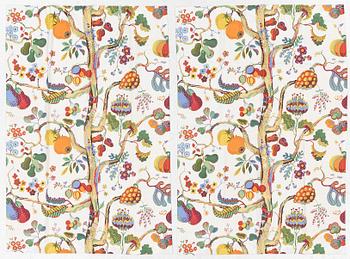Josef Frank, Curtains, a pair, “Vegetable Tree”, Firma Svenskt Tenn.