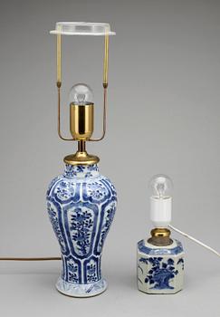 VASER / BORDSLAMPOR, 2st, porslin, Kanxi och Qianlong, Kina, 1700-tal.