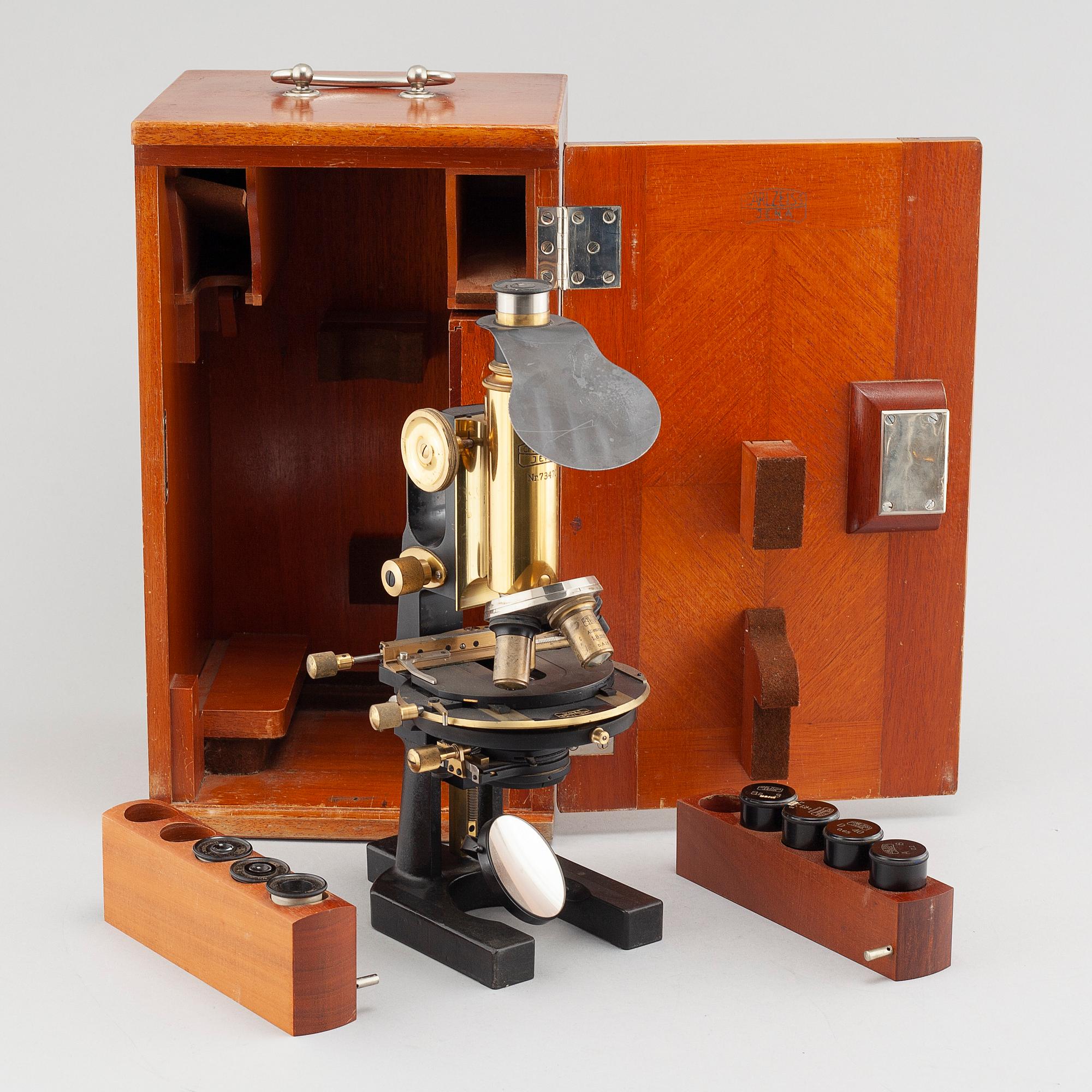MIKROSKÅP, Carl Zeiss, Jena, Nr 73470, 1900-talets första del.