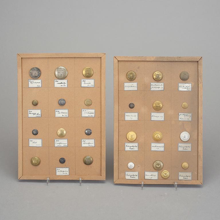 SAMLING LIVRÉ OCH UNIFORMSKNAPPAR, mest Sverige 1800-1900-tal.