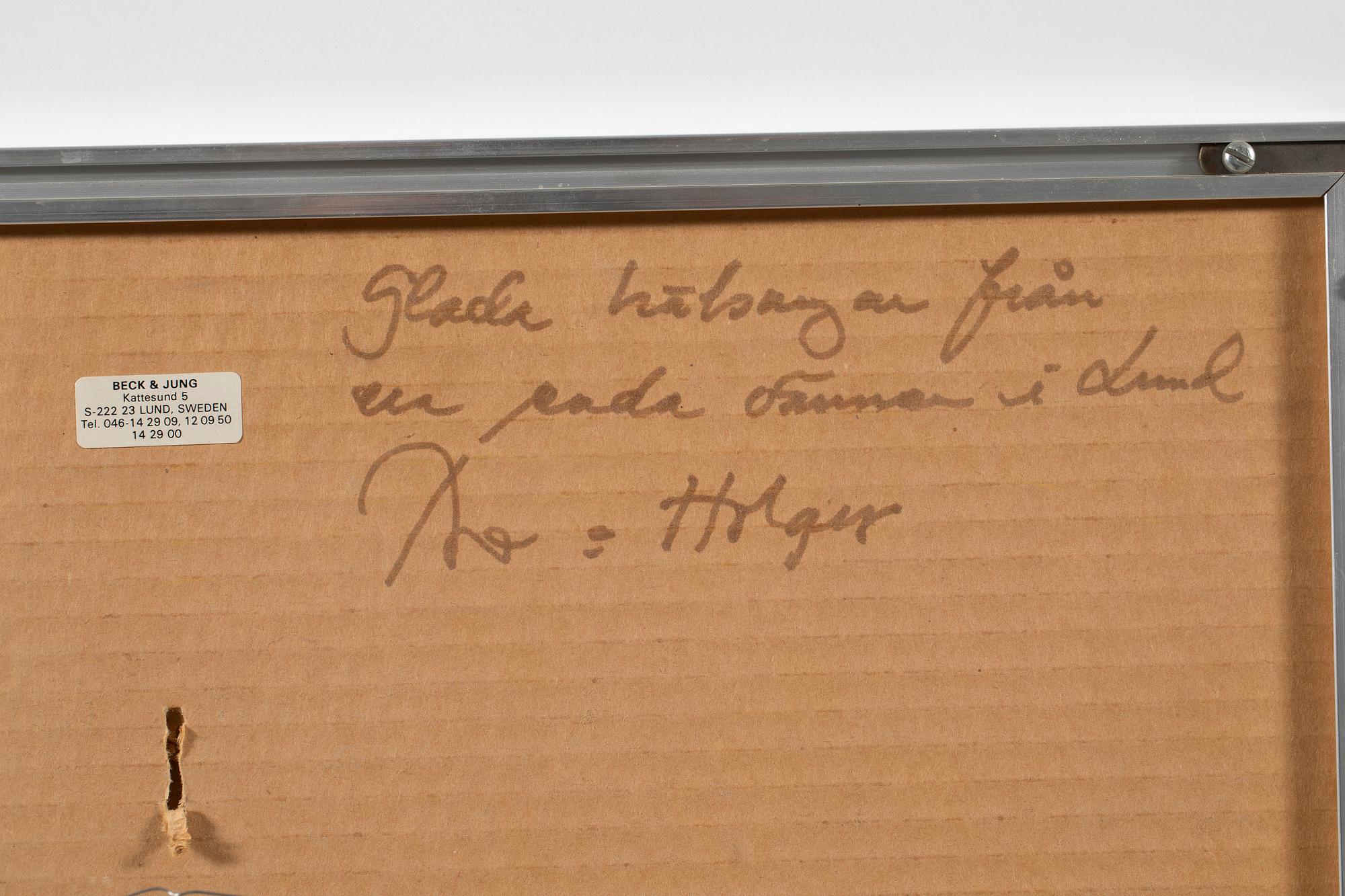 Beck & Jung (Holger Bäckström & Bo Ljungberg), "Spacegems with solitary moment (?)", 1976.