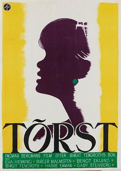 1417. FILMAFFISCH, "Törst", Ingmar Bergman.