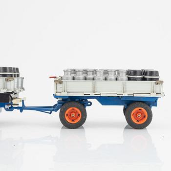 A toy truck with trailer from Hausser Germany, mid 1900's.