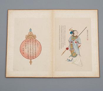 ALBUM, med 80 målningar och kalligrafi, sen Qing dynasti (1644-1912).