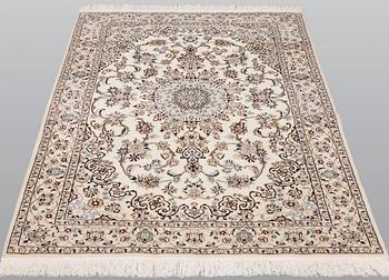 A part silk Nain rug, so called 6LAA, ca 155 x 105 cm.