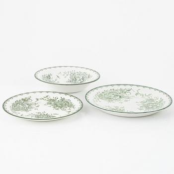 Matservis, 88 delar, flintgods, "Grön Anna", Rörstrand, varierande åldrar.