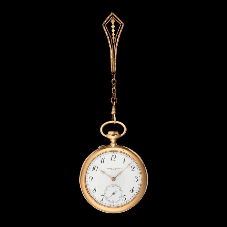 Fickur. Vacheron Constantin. Genève, 18k guld, totalvikt  86g. 51 mm. 1900-tal.