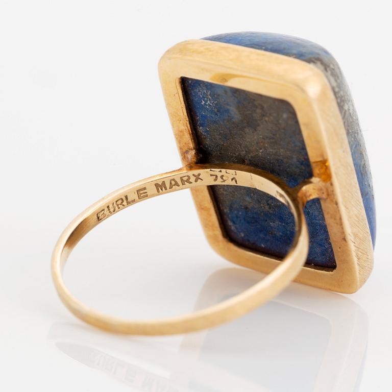 An 18K gold and lapis lazuli ring by Burle Marx.