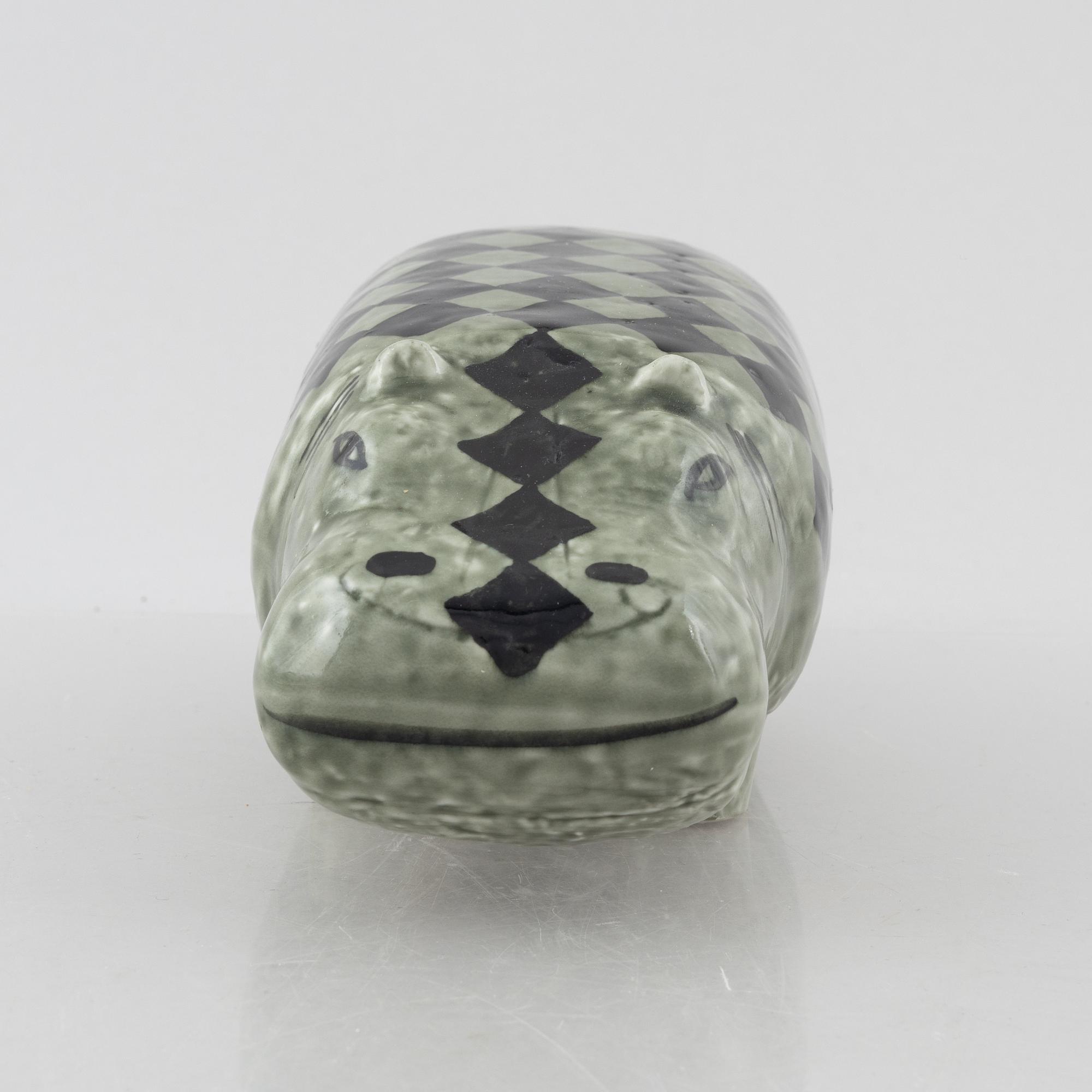 Lisa Larson, figurin, stengods, "Flodhäst" ur serien "Stora zoo", Gustavsberg.