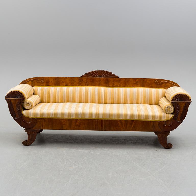 A mahogany sofa dated 1840.