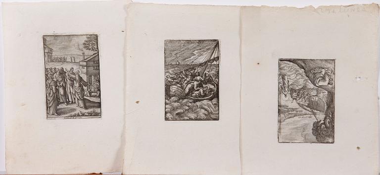 KOPPARSTICK ,33 st, bla efter J. Bourdon, 1700-1800-tal.