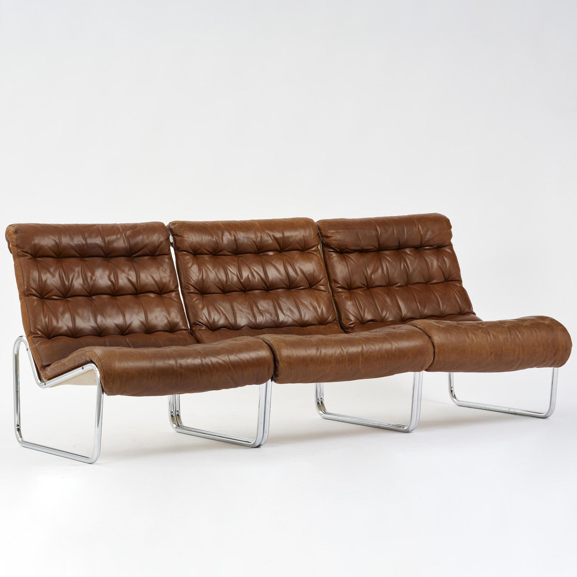 Bruno Mathsson, fåtöljer/soffmoduler, tre stycken, "Sonja", Dux, 1970-tal.