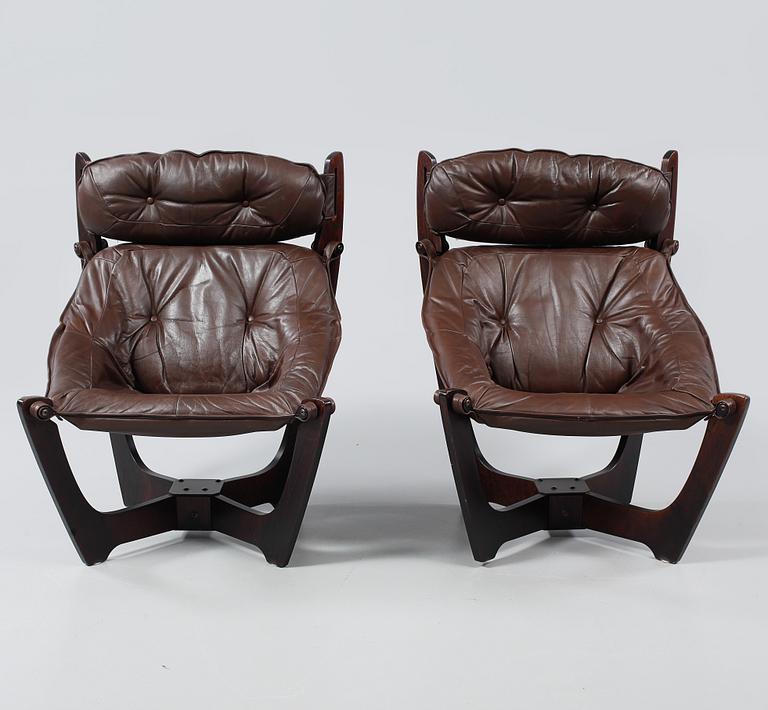 FÅTÖLJER, ett par, Luna chair, Odd Knutsen, Norge, 1900-talets andra hälft.