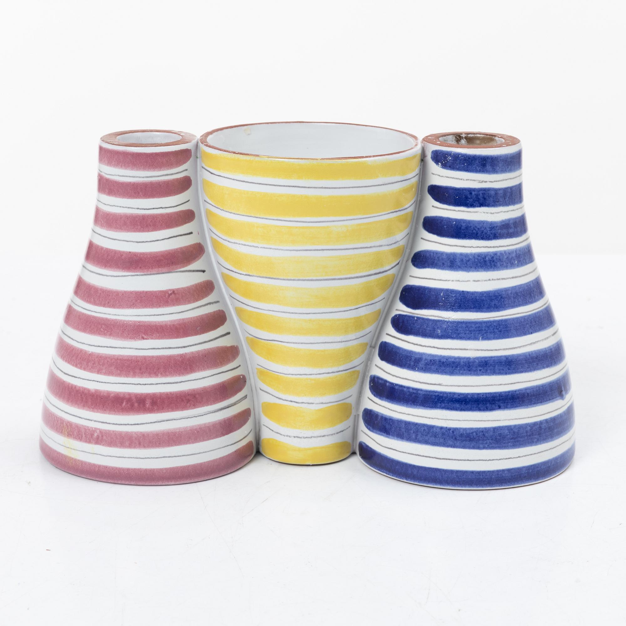 Stig Lindberg, a candle holder/vase, 'Snurran', Gustavsberg Studio.