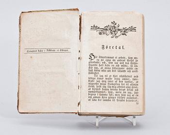 BOK, "Hjelpreda i hushållningen för unga fruentimmer" av Cajsa Warg, elfte upplagan Stockholm 1800.